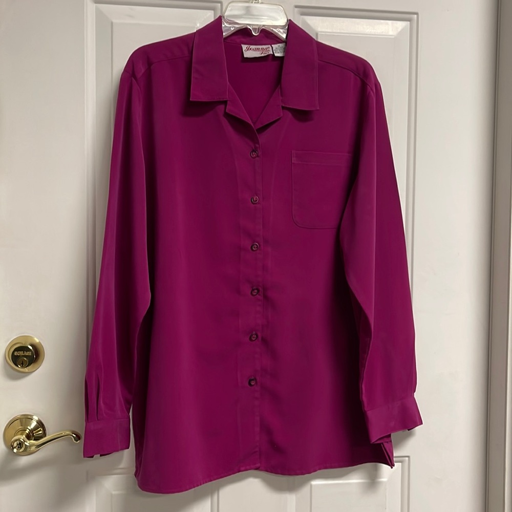 Purple button up top